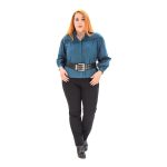 Platinum Πουκάμισο Πετρόλ Γυναικείο Mακρυμάνικο Με Γιακά Μάο Free Size - 1101-ΙΤ-PNXL - Image 2