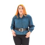 Platinum Πουκάμισο Πετρόλ Γυναικείο Mακρυμάνικο Με Γιακά Μάο Free Size - 1101-ΙΤ-PNXL