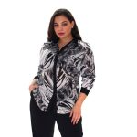 Gomore Πουκάμισο Animal Aσπρόμαυρο Γυναικείο Ανοιξιάτικο Mακρυμάνικο All Day - 14353