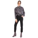 Platinum Παντελόνι Μαύρο Γυναικείο Ελαστικό Casual Με Ζώνη All Day - IT-5271