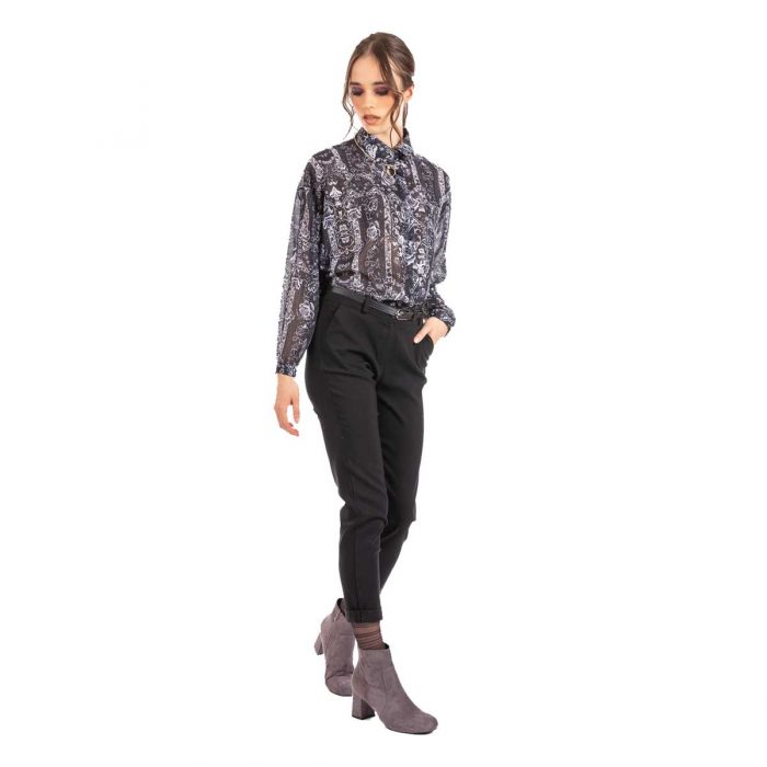 Platinum Παντελόνι Μαύρο Γυναικείο Ελαστικό Casual Με Ζώνη All Day - IT-5271 - Image 3