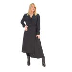 Platinum Φόρεμα Μαύρο Γυναικείο Μακρυμάνικο Μακρύ Ασύμμετρο Με Πιέτες All Day - 017-IT-2 - Image 4