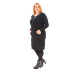 Platinum Φόρεμα Μαύρο Πλεκτό Γυναικείο Μακρυμάνικο All Day Free Size - IT-1493-MA - Image 2