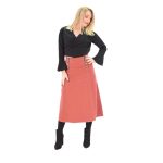 Platinum Φούστα Σάπιο Μήλο Γυναικεία Μidi Eβαζέ Με Εξώγαζα All Day - IT-1052-sm