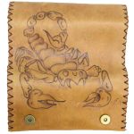 Καπνοθήκη Tαμπά Δερμάτινη Πυρογραφία Χειροποίητη ''Σκορπιός'' Casual - fmk-116