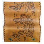 Καπνοθήκη Tαμπά Δερμάτινη Χειροποίητη Πυρογραφία ''Παγκόσμιος Χάρτης''- fmk-202