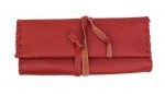 Καπνοθήκη Κόκκινη Δερμάτινη Χειροποίητη Με ''Κλείσιμο Κορδόνι''- fmk-208