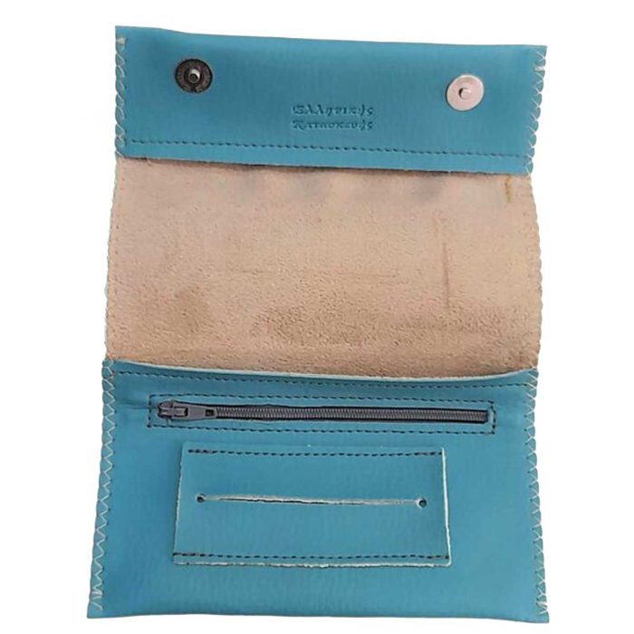 Καπνοθήκη Τυρκουάζ Δερματίνη Χειροποίητη Με ''Κλείσιμο Μαγνήτες''- fmk-210 - Image 4