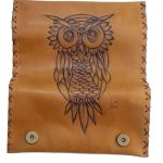 Καπνοθήκη Tαμπά Δερμάτινη Χειροποίητη Πυρογραφία ''Κουκουβάγια'' Casual - fmk-903