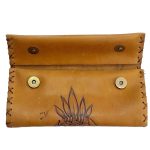 Καπνοθήκη Tαμπά Δερμάτινη Χειροποίητη Πυρογραφία ''Κουκουβάγια'' Casual - fmk-903 - Image 3