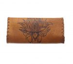 Καπνοθήκη Tαμπά Δερμάτινη Χειροποίητη Πυρογραφία Με ''Λωτό'' Casual - fmk-905 - Image 2