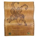 Καπνοθήκη Tαμπά Δερμάτινη Χειροποίητη Πυρογραφία ''Ξωτικό'' Casual - fmk-987