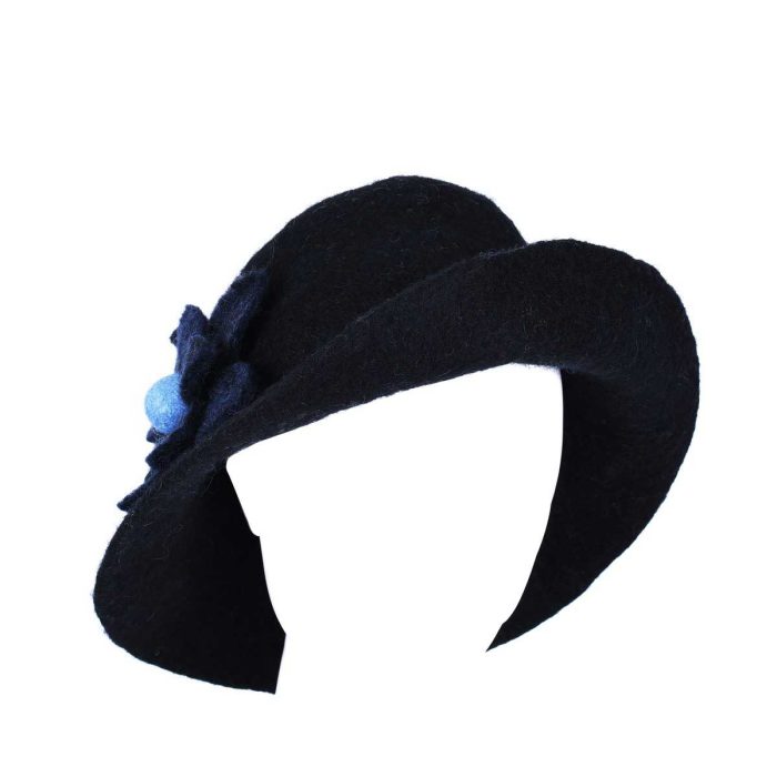 Platinum Καπέλο Σε Mπλέ Αποχρώσεις Γυναικείο Felt Με Λουλούδι All Day Free Size - 103-HA - Image 3