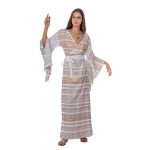 Platinum Κιμονό - Φόρεμα Λευκό Με Χρυσά Σχέδια Γυναικείο Καλοκαιρινό Αρχαιοελληνικό - 12235-W