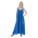 Platinum Φόρεμα Μπλε Γυναικείο Midi Tιραντέ Eξώπλατο Αέρινο All Day Free Size - 22117-BL