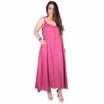 Platinum Φόρεμα Φούξια Γυναικείο Midi Tιραντέ Αέρινο Καθημερινό All Day Free Size - RA-22117-F