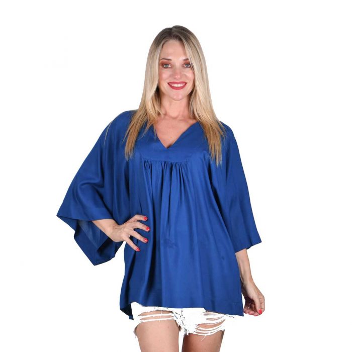 Platinum Πουκαμίσα Μπλε Ρουά Γυναικεία Αmpir Κlos Mε Τρουακάρ All Day Free Size - 22283-BL - Image 4