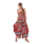 Platinum Ολόσωμη Φόρμα Πολύχρωμη Γυναικεία Καλοκαιρινή Boho Τιραντέ Αέρινη Εξώπλατη - NA-12323