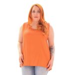 Platinum Μπλούζα Κεραμιδί Γυναικεία Αμάνικη Ασύμμετρη Εβαζέ All Day Free Size - NA-8098-KO