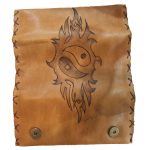 Καπνοθήκη Tαμπά Δερμάτινη Χειροποίητη Πυρογραφία ''Γιν-Γιανγκ'' Casual - fmk-701