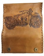 Καπνοθήκη Tαμπά Δερμάτινη Χειροποίητη Πυρογραφία ''Μηχανή Vintage''- fmk-908 - Image 3