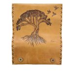 Καπνοθήκη Tαμπά Δερμάτινη Χειροποίητη Πυρογραφία ''Δέντρο Της Ζωής'' Casual - fmk-913-1