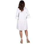 Platinum Καφτάνι - Φόρεμα Λευκό Γυναικείο Klos Μini ''Χρυσά Αρχαιοελληνικά Σχέδια'' Free Size - 12351-W - Image 4