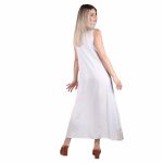 Platinum Καφτάνι - Φόρεμα Λευκό Γυναικείο Αμάνικο Midi Με Αρχαιοελληνικά Χρυσά Σχέδια All Day - 12353-W - Image 2