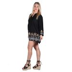 Platinum Πουκαμίσα - Καφτάνι Μαύρο Γυναικείο Με Χρυσά Αρχαιοελληνικά Σχέδια All Day -NA-12361-B - Image 2