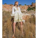 Platinum Φόρεμα - Καφτάνι Λευκό Γυναικείο Klos Εβαζέ Με Χρυσά Αρχαιοελληνικά Σχέδια All Day - 12381-W - Image 2