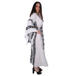 Platinum Κιμονό - Φόρεμα Λευκό Γυναικείο Με Μαύρο Αρχαιοελληνικό Σχέδιο All Day Free Size - 12396 - Image 2