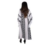 Platinum Κιμονό - Φόρεμα Λευκό Γυναικείο Με Μαύρο Αρχαιοελληνικό Σχέδιο All Day Free Size - 12396 - Image 3