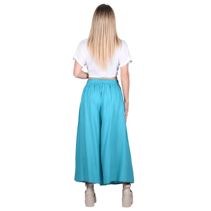 Platinum Ζιπ Κιλότ Τυρκουάζ Γυναικεία Καλοκαιρινή Αέρινη Casual All Day - 22102 - Image 3