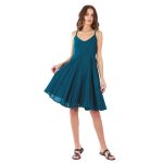 Platinum Φόρεμα Πετρόλ Γυναικείο Τιραντέ Εξώπλατο Αέρινο Klos Girly Free Size - 22122-PE - Image 2