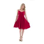 Platinum Φόρεμα Κόκκινο Γυναικείο Τιραντέ Εξώπλατο Αέρινο Klos Girly Free Size - 22122-R - Image 2