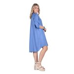 Platinum Πουκαμίσα Μπλε Ρουά Γυναικεία Καλοκαιρινή Μακριά Ασύμμετρη Τρουακάρ All Day - 22341-BL - Image 2