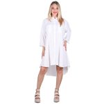 Platinum Πουκαμίσα - Φόρεμα Λευκή Γυναικεία Μακριά Ασύμμετρη Τρουακάρ All Day - 22341-W - Image 2