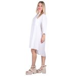 Platinum Πουκαμίσα - Φόρεμα Λευκή Γυναικεία Μακριά Ασύμμετρη Τρουακάρ All Day - 22341-W - Image 3
