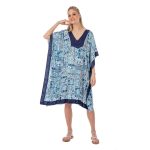 Platinum Καφτάνι Μπλε Γυναικείο Με Boho Σχέδια Summer Κοντό Free Size - 42307