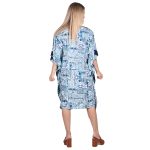 Platinum Καφτάνι Μπλε Γυναικείο Με Boho Σχέδια Summer Κοντό Free Size - 42307 - Image 2