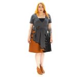 Platinum Φόρεμα Γκρι Γυναικείο Κοντομάνικο Απλικέ Ηλιοβασίλεμα Free Size - 72164