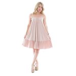 Platinum Φόρεμα Ροζ Nude Γυναικείο Kοντό Tιραντέ Eξώπλατο Με Bολάν Free Size - ITX-7208-R