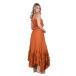 Platinum Μπλούζα Terracotta Γυναικεία Νεανική Τιραντέ 'Krop Top Βολάν'- SAR-62106-TR - Image 4