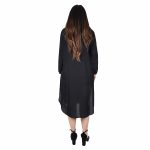 Platinum Πουκαμίσα - Φόρεμα Μαύρη Γυναικεία Με Γιακά ''Χρυσά Σχέδια'' All Day Free Size -12224-BC - Image 2
