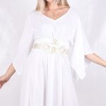 Platinum Ζώνη Λευκή Γυναικεία Υφασμάτινη Με Χρυσά Κεντητά Σχέδια All Day Free Size - 123106-W