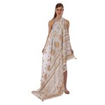 Platinum Παρεό - Μαντήλι Λευκό Με Χρυσό Γυναικείο Με Αρχαιοελληνικά Σχέδια Free Size - 12377