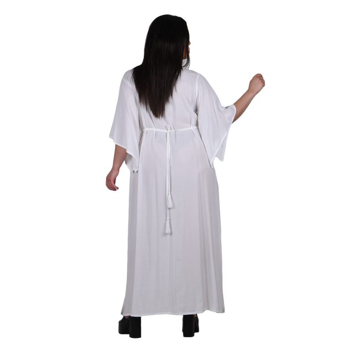 Platinum Φόρεμα Λευκό Γυναικείο Μακρύ Τρουακαρ Με Ντεκολτέ All Day Free Size - 22305-W - Image 3