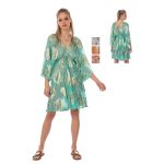 Platinum Καφτάνι Βεραμάν Γυναικείο Νεανικό Ampir Κοντό Με Ντεκολτέ Και Χρυσά Σχέδια - 423133-G - Image 3