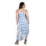 Platinum Φόρεμα Μπλε Με Boho Σχέδια Γυναικείο Μidi Τιραντέ Ασύμμετρο All Day Free Size - 42306-3C - Image 3