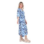 Platinum Καφτάνι - Φόρεμα Μπλε Γυναικείο Μακρύ Με Ντεκολτέ & Boho Σχέδια All Day Free Size - 42310-D - Image 2